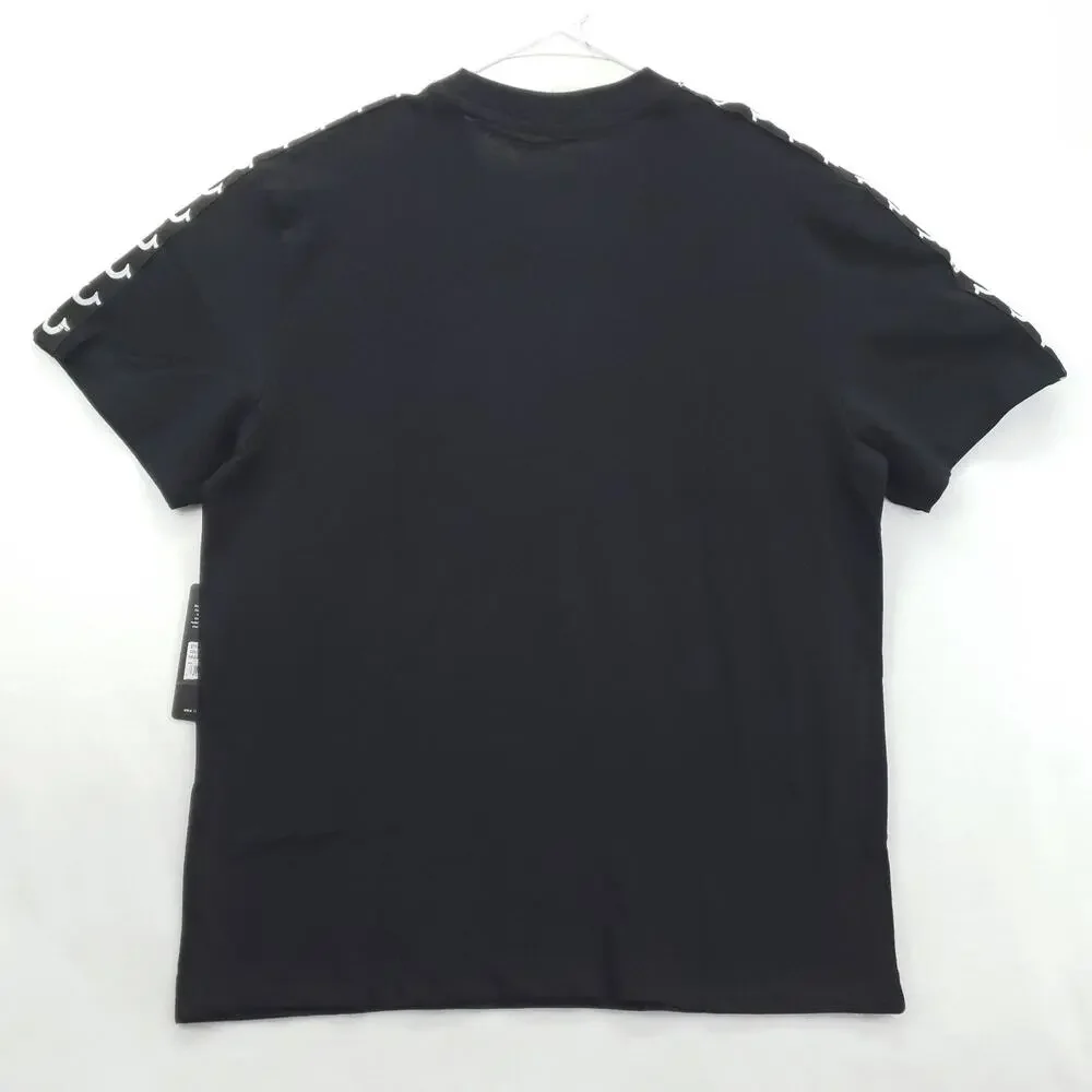 NEW True Religion Shirt Mens Large Jet Black Heavy Taping Short Sleeve Crew Neck